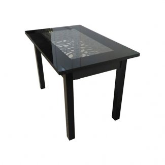 СТОЛ ОБЕДЕННЫЙ СО СТЕКЛОМ «ПРЯМОУГОЛЬНЫЙ-АЖУРНЫЙ» 