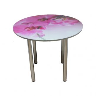 СТОЛ ОБЕДЕННЫЙ СО СТЕКЛОМ «КРУГЛЫЙ»  