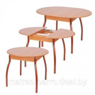 СТОЛ ОБЕДЕННЫЙ С ПЛАСТИКОМ «КРУГЛЫЙ РАЗДВИЖНОЙ М4»  ДСП 
