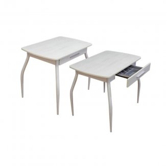 СТОЛ ОБЕДЕННЫЙ С ПЛАСТИКОМ «ГРАУС М55 с ящиком»  ДСП   